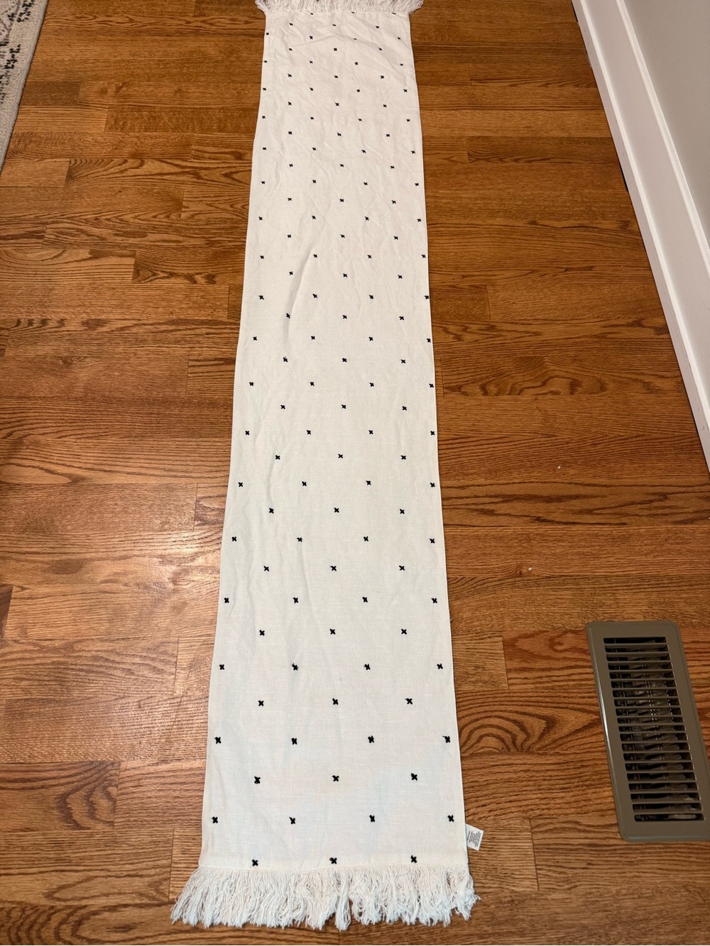 Hearth & Hand with Magnolia Cream Embroidered X Pattern Table Runner